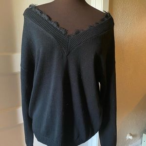 Lace collar sweater